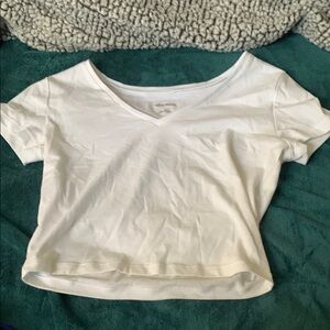 Wild Fable White Fitted Crop Tee
